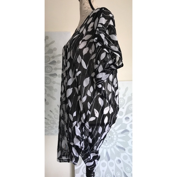 {Anne Cole} White Vines Mesh V-Neck Swim Coverup - Picture 2 of 8